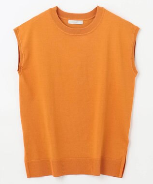 ANY 【洗濯機可】フレンチスリーブニットプルオーバー オレンジ