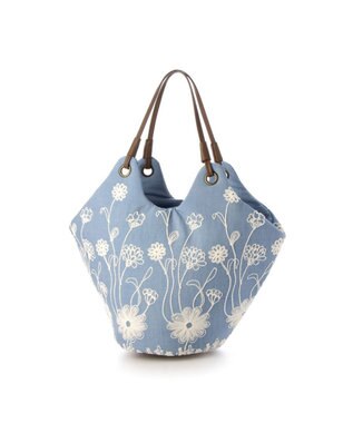 UNBILLION カシュカシュ cachecache / バケツ刺繍トートバッグ ライトブルー