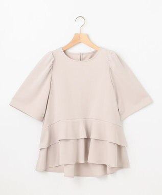 組曲 S ご好評につき追加生産【WEB限定】ジョーゼットジャージーティアード ブラウス ベージュ系