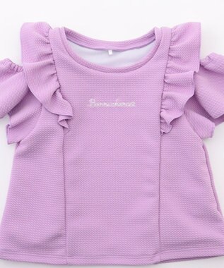 ANY KIDS 【UVカット】2WAYショルダーセパレート水着 ラベンダー×ラベンダーチェック