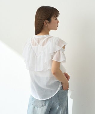 earth music&ecology ２ＷＡＹフリルブラウス White