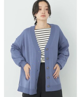 earth music&ecology サイドスリットルーズＶネックカーディガン