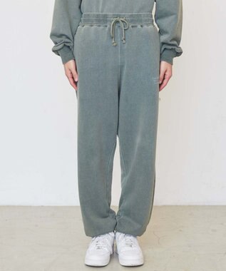 WEGO ピグメントロゴスウェットパンツ カーキ