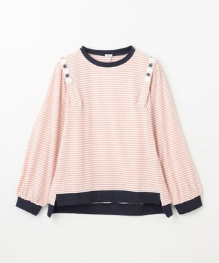 組曲 KIDS 【150-160㎝】リボンボーダー トップス ピンク系1