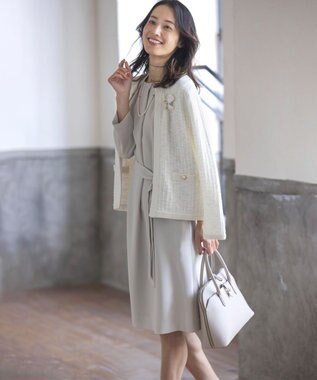 J.PRESS LADIES 【WEB限定カラーあり・洗える】TWEED ニット ジャケット ホワイト系5