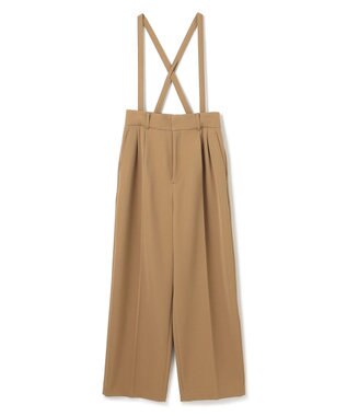 uncrave 【防しわ・UVカット・洗濯機洗い可】バルキーツイル ワイドパンツ(サスペンダー付き)（uncrave STANDARD） キャメル