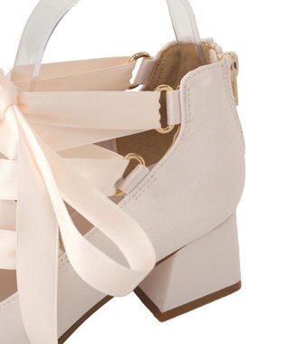 Maison de FLEUR レースアップサテンパンプス Light Pink