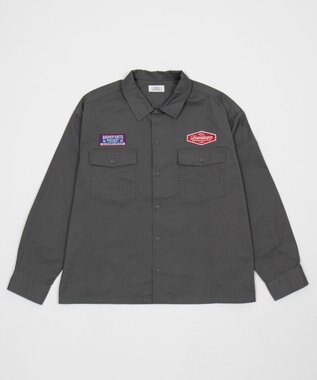 WEGO 【ユニセックス着用ITEM】ワッペンワークシャツ（LS） グレー