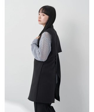 earth music&ecology バックデザインジレ Black