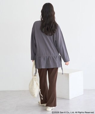 earth music&ecology 【予約】リラックマ×earth ブラウジングロンT チャコールグレー