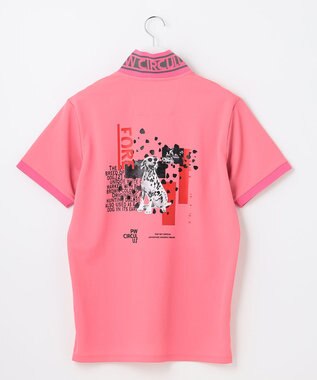 PW CIRCULUS 【MEN】【吸汗速乾】アニマル バックプリント ポロシャツ ピンク系