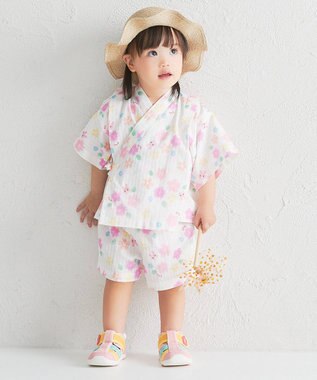 MIKI HOUSE HOT BISCUITS 【80-120cm】総柄 甚平スーツ