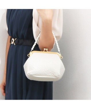 UNBILLION カシュカシュ cachecache / 2wayパールハンドル付きがま口パーティバッグ