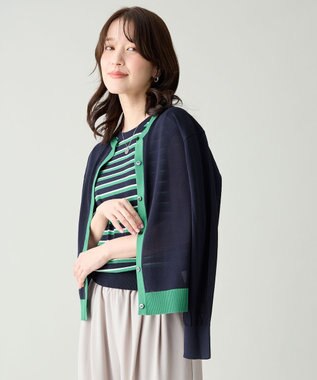 ANY ツインニットセット（ノースリーブニット＋カーディガン） ネイビー