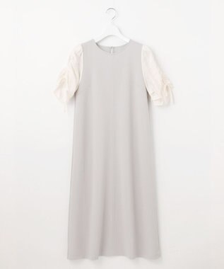Feroux 【洗える】ドロストスリーブカットソー ワンピース ライトグレー系