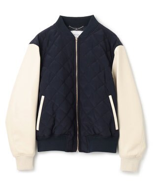 BEIGE， PEONY / スタジアムジャンパー Navy x Ecru