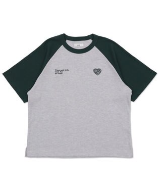 WEGO 【ユニセックス着用ITEM/MLサイズ展開】ワッフルラグランT（SS） アッシュグレー