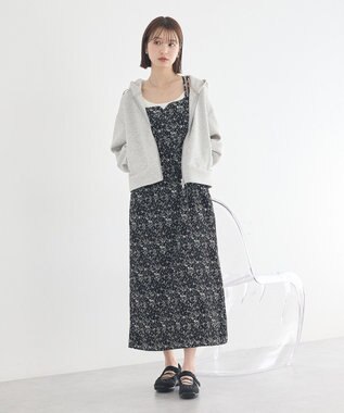 earth music&ecology フラワーバッククロスキャミワンピース Black