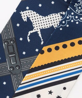 組曲 ホースアンドドットタイスカーフ ネイビー系