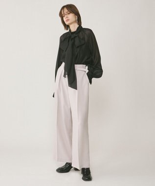 GRACE CONTINENTAL シアーボウタイブラウス ブラック