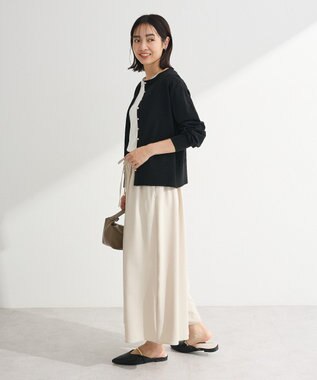 Green Parks イージーケアワイドガウチョパンツ Light Beige