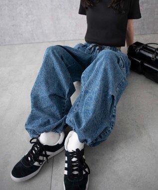 WEGO デニムパラシュートカーゴパンツ デニム中濃色