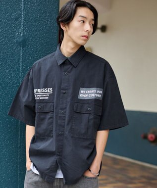 WEGO 【ユニセックス着用ITEM】ミリタリーハーフスリーブシャツ ブラック