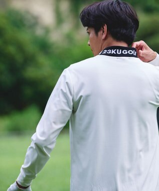 23区GOLF 【MEN】【吸水速乾/UVカット】スポーティ モックネックシャツ ホワイト系