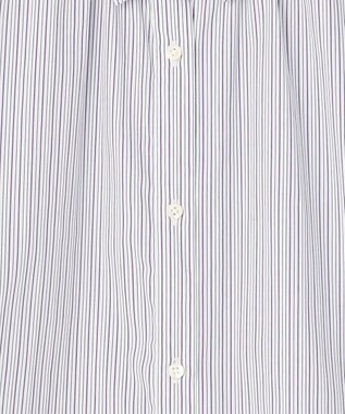 J.PRESS LADIES BEZ ドビーストライプ シャツカラー ブラウス ホワイト×パープル×ネイビー系