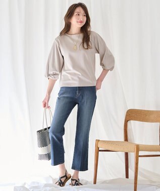 ANY 【洗濯機可/ストレッチ】デニムフレアパンツ インディゴ