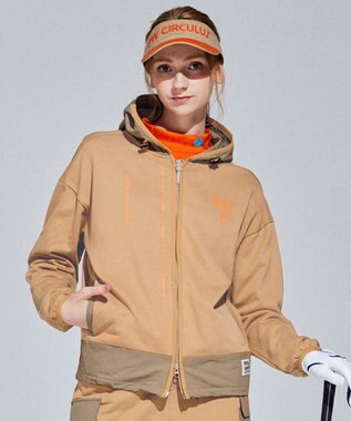 PW CIRCULUS 【WOMEN】裏毛ジップアップフーディー ベージュ系