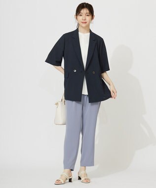 ANY SIS 【接触冷感・速乾・UVカット・洗える】スイートクール ジャケット ネイビー