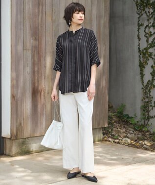 ICB 【接触冷感・UVカット・透け防止・吸水速乾・洗える】 シェルタリングドライオックス ワイドパンツ オフホワイト系