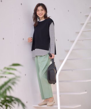 ANY L スプリングニットベスト ネイビー