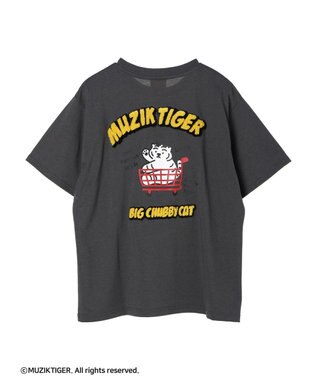 Green Parks ムジークタイガー／バックプリントＴシャツ Charcoal Gray