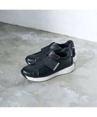 MODE ET JACOMO <MODE ET JACOMO>きれいめ厚底ベルクロスニーカー ブラック