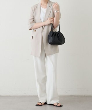 russet レザー巾着4WAYショルダーバッグ(CE-1454) Black