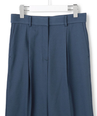 ICB L 【裏起毛】 ウォームサテン ワイドストレートパンツ ブルーグレー系