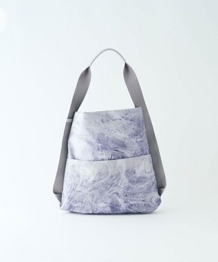 MIYABIYA LAQUOH マーブル墨流し ワンショルダーL ライトグレー