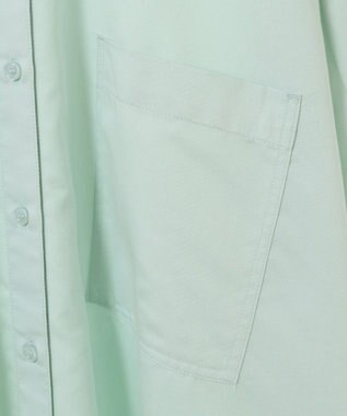 AMERICAN HOLIC イージーケアバンドカラーＷポケットロングシャツ Mint