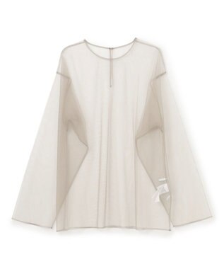 BEIGE， 【洗える・Oggi 6月号掲載】SILENE / オーバーサイズチュールブラウス L.Gray