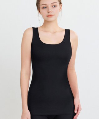 WACOAL あったかインナー 【ふんわりあったか】 ノースリーブ 天綿オーガニックを使用 あたたかい ムレにくい しなやかでやわらかい レディース CLB610 /ワコール ブラック