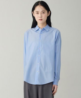 UNFILO MENS 【OCEANS 雑誌・web 掲載 / 男女兼用】TR デイリークリーンシャツ ブルー×オフストライプ