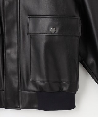 NAVE 【Nave】フェイクラムスキン ブルゾン ブラック系