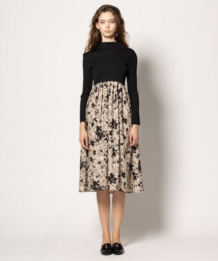 TOCCA 【洗える】CHANDELIER KNIT DRESS ニットドレス ブラック×ベージュ系