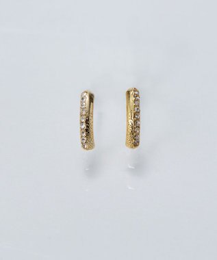 Phoebe 【金属アレルギー対応】テクスチャードスパークビジューピアス/ニッケルフリー ゴールド ゴールド