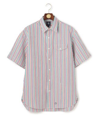 J.PRESS MEN 【J.PRESS ORIGINALS】Cotton Silk Seersucker Regular Half Sleeve Shirt / Baggy-Fit ホワイト系8