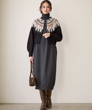 23区 L 【SLOW/一部店舗限定】ジャカード カーディガン ブラック系5