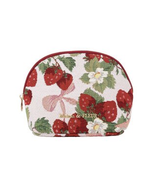 Maison de FLEUR いちごゴブランポーチ Red
