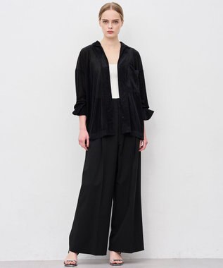 uncrave TRツイル ワイドトラウザー ブラック